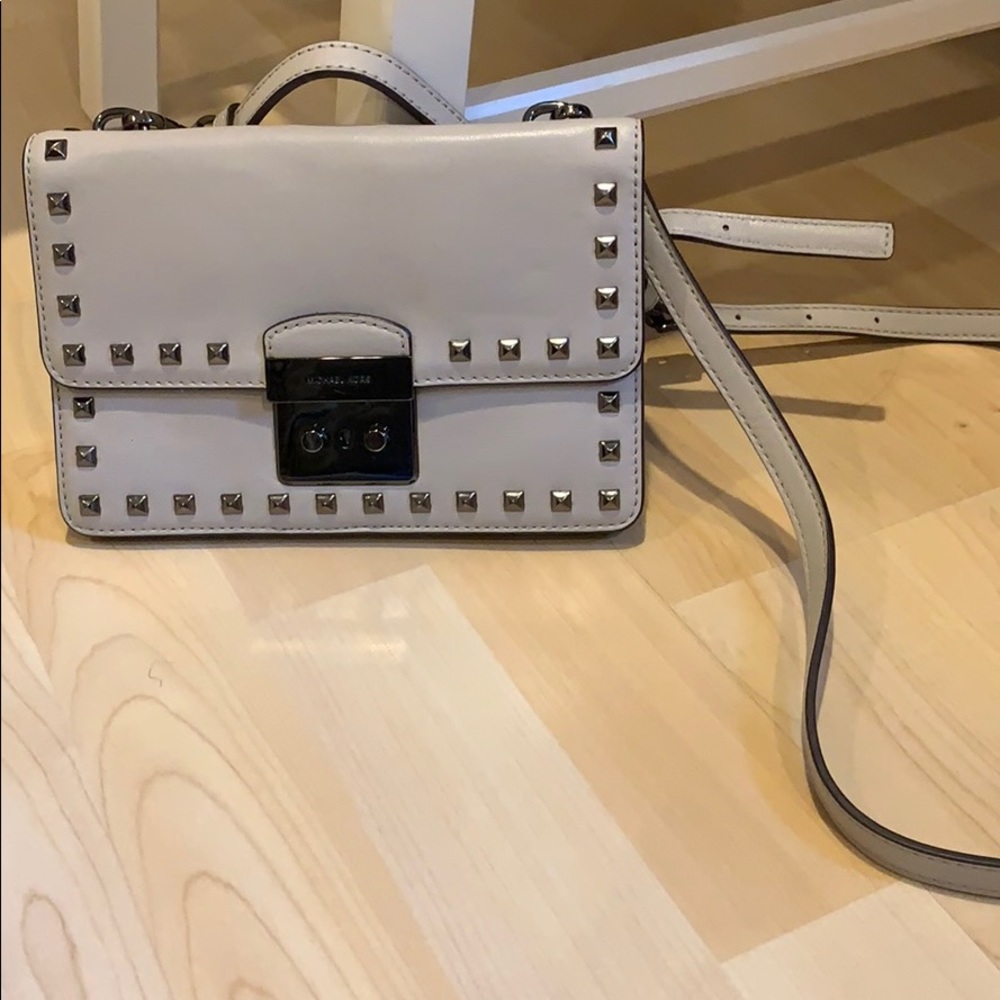Grey studded MK small cross body